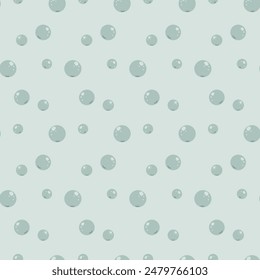 Water bubbles seamless pattern. Underwater life endless background. Vector hand drawn flat illustration.