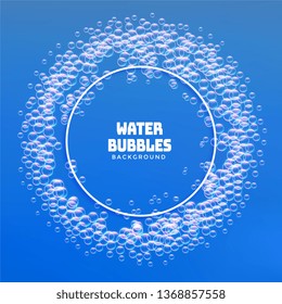 water bubbles or soap foam frame background