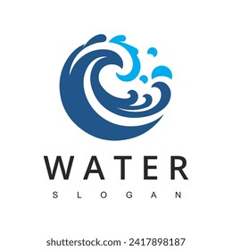 Agua con burbujas para el logotipo de lavado de jabón o para el diseño de logotipos para las vacaciones en la playa o el océano marino