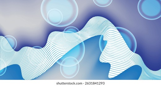 Water with Bubbles for Soap Wash Laundry Logo or Sea Ocean Rolling Waves for Beach Vacation or Surf Logo Design