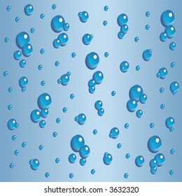 Water bubbles through glass pattern