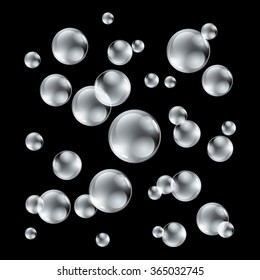 Water Bubbles Vector Background Black White Stock Vector (royalty Free 