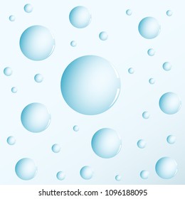Water bubbles vector illustration on a light background