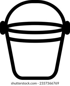 Water bucket black outlines vector illustration