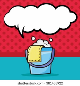 water bucket doodle, speech bubble