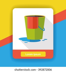 water bucket flat icon