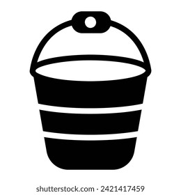 water bucket Glyph Icon Background White