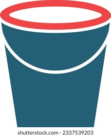 Water Bucket Glyph Two Color Icon For Personal And Commercial Use.
