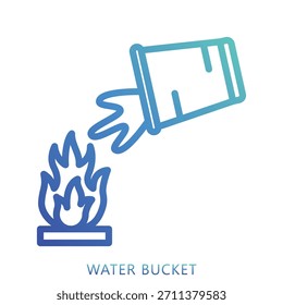 Water Bucket Gradient Icon Mini Illustration, Use For Modern Concept, Print, Ui, Ux Kit, Web And App Development. Vector Related To Firefighter, Rescue And More