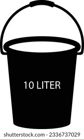Water bucket handle container equipment household clean plastic vector illustration
