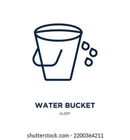 water bucket icon from alert collection. Thin linear water bucket, water, wash outline icon isolated on white background. Line vector water bucket sign, symbol for web and mobile