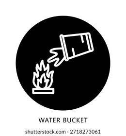 Ilustración Mini Del Botón Del Icono Del Cubo De Agua, Uso Para El Concepto Moderno, Impresión, Ui, Kit De La Ux, Web Y Desarrollo Del App. Vector Relacionado Con Bomberos, Rescate Y Más