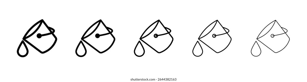 Water bucket icon graphic set. trendy stroke line style
