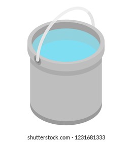 Water bucket icon. Isometric of water bucket vector icon for web design isolated on white background