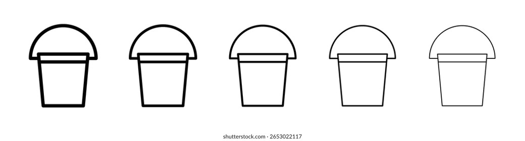 Water bucket icon or logo illustration outline black style