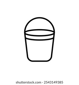 Water bucket icon set. outlined and solid filled versions.