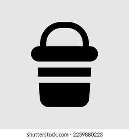 Water bucket icon in solid style about furniture, use for website mobile app presentation