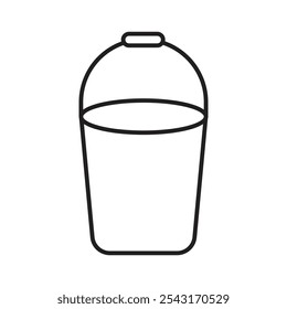 Icono del cubo de agua. Carrera fina y sólida.