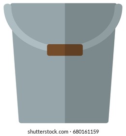 Water bucket icon, vector illustration flat style design isolated on white. Colorful graphics