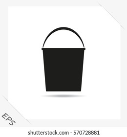 Water Bucket icon. Vector style is flat symbols.
