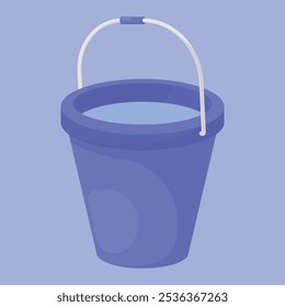 Vector de ilustración de cubo de agua. Cubo de baño del Vector del icono del agua