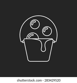 water bucket line icon