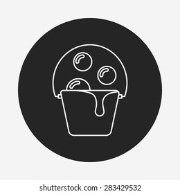 water bucket line icon