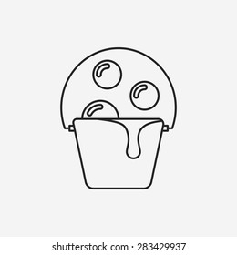 water bucket line icon