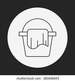 water bucket line icon