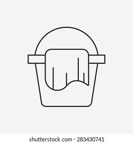 water bucket line icon