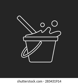 water bucket line icon