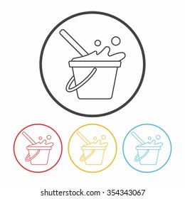 water bucket line icon