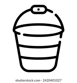 water bucket Line Icon Background White