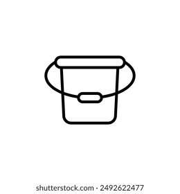 Water bucket line icon, Bucket to extinguish the fire trendy style illustration..eps