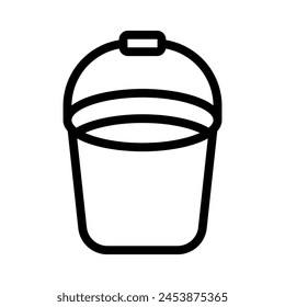 water bucket line icon illustration vector graphic. Simple element illustration vector graphic, suitable for app, websites, and presentations isolated on white background