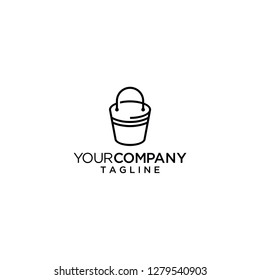 water bucket logo vector icon template 
