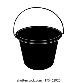water bucket  silhouette vector 