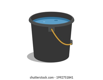 Cubo de agua. Ilustración plana simple.