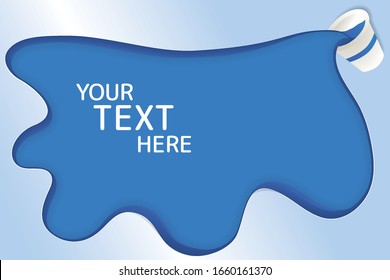 Water bucket spill vector illustration with blue background to be filled in presentation, announcements, hiring, promotions and others. 