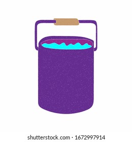 diseño vectorial del balde agua. estilo digital dibujado a mano. textura de grano