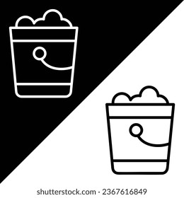 Water bucket Vector Icon, Lineal style icon, from Agriculture icons collection, isolated on Black and white Background.