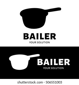 Water bucket vector logo. Brand logo in the shape of a water bucket