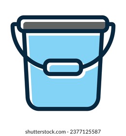 Water Bucket Vector Thick Line Filled Dark Colors Icons For Personal And Commercial Use.
