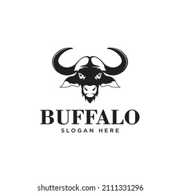 water buffalo head logo vector icon illustration