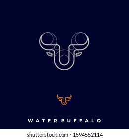 Water Buffalo Illustration Vector Template. Suitable for Creative Industry, Multimedia, entertainment, Educations, Shop, and any related business