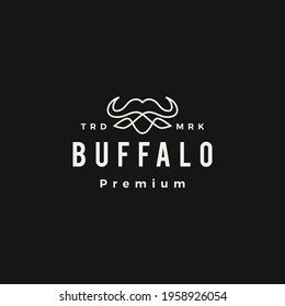 water buffalo monoline outline hipster vintage logo vector icon illustration