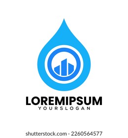 vector de diseño de logotipo de agua y construcción
