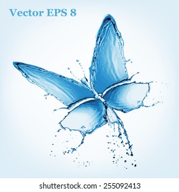 water butterfly, vector illustration EPS 8.