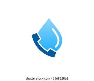 Water Call Icon Logo Design Element
