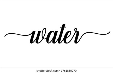 Water Calligraphic Cursive Typographic Text On Stock Vector (Royalty ...